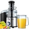 1200W GDOR Juicer with Titanium Enhanced Cut Disc, Larger 3” Feed Chute Juicer Machines for Whole Fruits and Vegetables, Centrifugal Juicer with 40 Oz Juice Pitcher, BPA-Free,...