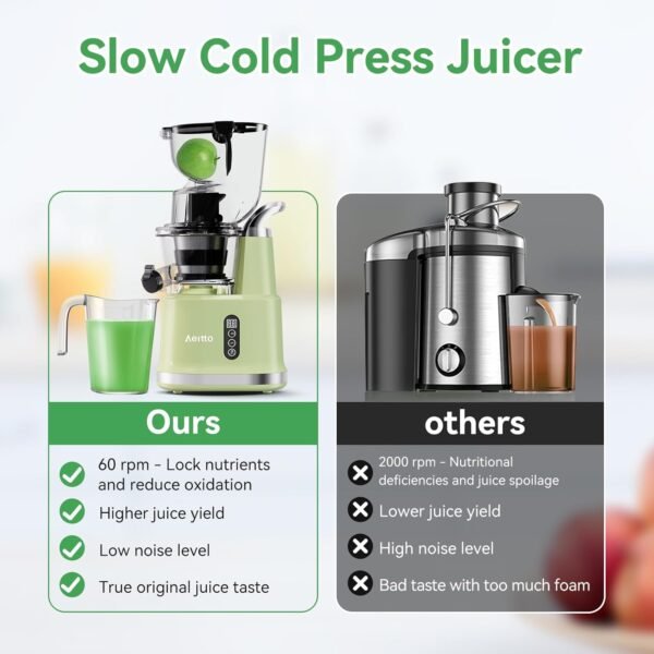 Aeitto Cold Press Juicer Review Portable Masticating Juicer with Large Feed Chute