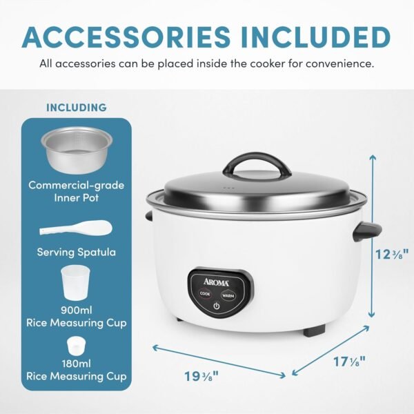 Aroma Commercial Rice Cooker Review Huge 60 Cup Capacity and One Touch Design