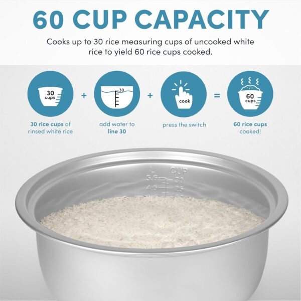 Aroma Commercial Rice Cooker Review Huge 60 Cup Capacity and One Touch Design