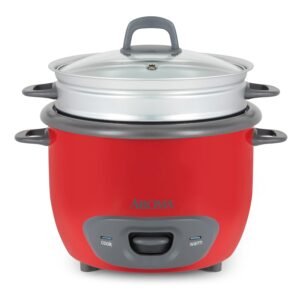 Aroma Housewares 14-Cup (Cooked) (7-Cup UNCOOKED) Pot Style Rice Cooker and Food Steamer (ARC-747-1NGR) , Red