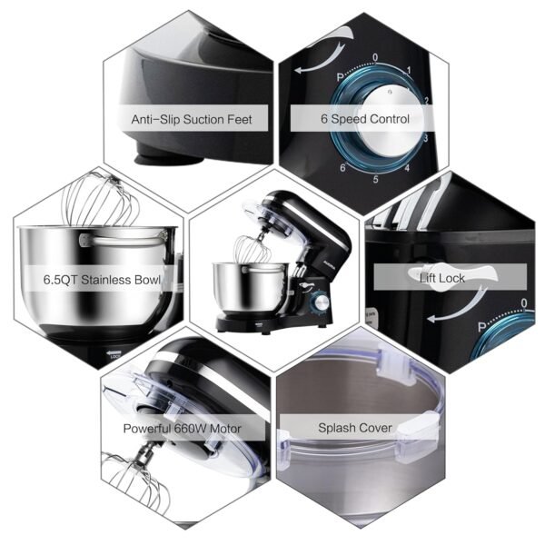 Aucma Stand Mixer Review 660W Motor 6.5QT Bowl Versatile Kitchen Appliance