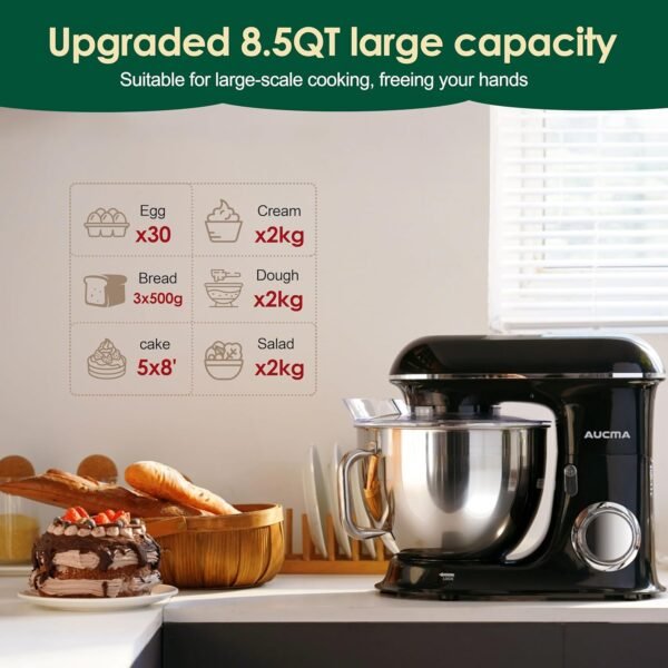 Aucma Stand Mixer Review Large Capacity 8.5QT Powerful Kitchen Appliance Tested