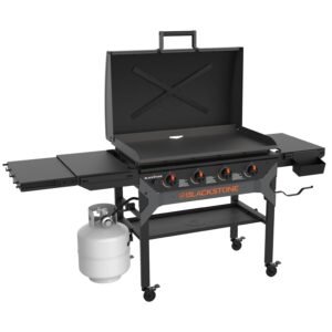 Blackstone 2310 Iron Forged 36” Omnivore Griddle with X-Braced Hood, Powder Coated Steel, Black
