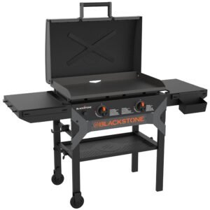 Blackstone 2311 Iron Forged 28” Omnivore Griddle with X-Braced Hood, Powder Coated Steel, Black