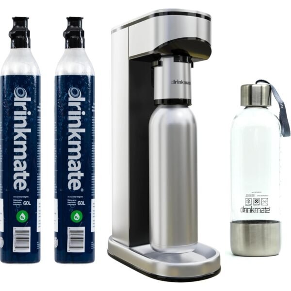 Drinkmate LUX Stainless Steel Sparkling Beverage Maker - Sparkling Water/Soda Streaming Machine That Carbonates Any Drink - Includes 2 CO2 Cylinders, 1 Carbonation Bottle, 1... Drinkmate LUX Stainless Steel Sparkling Beverage Maker - Sparkling Water/Soda Streaming Machine That Carbonates Any Drink - Includes 2 CO2 Cylinders, 1 Carbonation Bottle, 1...