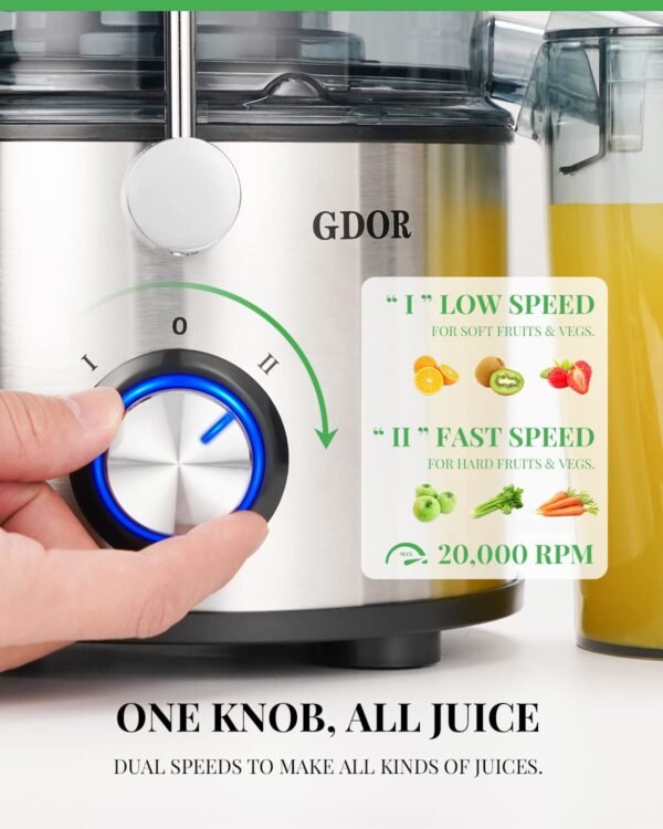 GDOR Juicer Review Powerful 1200W Centrifugal Juicer with Titanium Blades