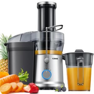 GDOR Powerful 1200W Juicer with Larger 3.2" Feed Chute, 45oz Large Juice Jug, Centrifugal Juice Extractor Maker with Titanium Enhanced Cutting System, Dual Speeds, BPA-Free, Silver GDOR Powerful 1200W Juicer with Larger 3.2" Feed Chute, 45oz Large Juice Jug, Centrifugal Juice Extractor Maker with Titanium Enhanced Cutting System, Dual Speeds, BPA-Free, Silver