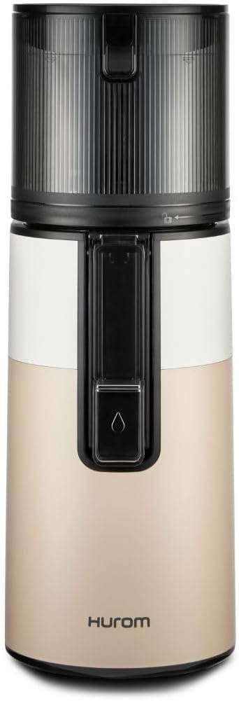 Hurom H400 Easy Clean Slow Juicer, Two Tone Beige - Hands Free - Quiet Motor - Scrub Free Cleaning - Cold Press Masticating Juicer