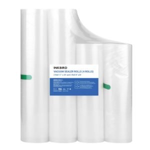 Inkbird 4 Rolls Vacuum Sealer Bags, 11" x 25' 2 Rolls & 8" x 25' 2 Rolls Vacuum Sealer Rolls for Food Saver, Sous Vide Bags Food Storage Freezer Sealer Bag for Cooking with BPA... Inkbird 4 Rolls Vacuum Sealer Bags, 11" x 25' 2 Rolls & 8" x 25' 2 Rolls Vacuum Sealer Rolls for Food Saver, Sous Vide Bags Food Storage Freezer Sealer Bag for Cooking with BPA...
