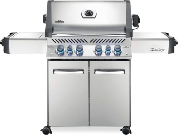 Napoleon P500RSIBPSS-3 Prestige 500 RSIB Propane Gas Grill, sq. in + Infrared Side and Rear Burner, Stainless Steel