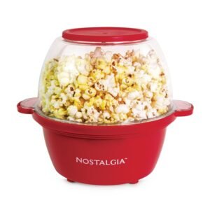 Nostalgia 2-Quart Stirring Popcorn Popper - Quick-Heat Technology - Makes 8 Cups of Popcorn - Includes Kernel Measuring Cup - Perfect for Birthday Parties, Movie Nights, and... Nostalgia 2-Quart Stirring Popcorn Popper - Quick-Heat Technology - Makes 8 Cups of Popcorn - Includes Kernel Measuring Cup - Perfect for Birthday Parties, Movie Nights, and...