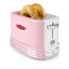 Nostalgia Retro Wide 2-Slice Toaster, Vintage Design With Crumb Tray, Cord Storage & 5 Toasting Levels, Pink Nostalgia Retro Wide 2-Slice Toaster, Vintage Design With Crumb Tray, Cord Storage & 5 Toasting Levels, Pink