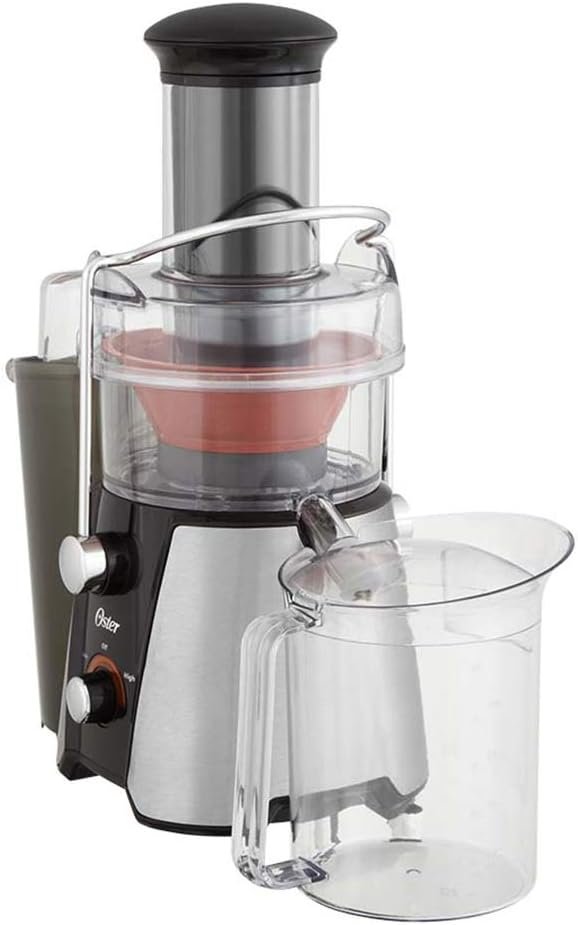 Oster FPSTJE9010-000 JusSimple 2 Speed Easy Juice Extractor with Extra-Wide Feed Chute, 900W, Black/Silver