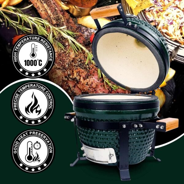 Portable Ceramic Charcoal Grill London Sunshine Kamado Review for Outdoor Cooking