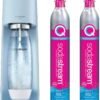 SodaStream Terra Sparkling Water Maker, Misty Blue, with 2 CO2 Cylinders, 60L Each SodaStream Terra Sparkling Water Maker, Misty Blue, with 2 CO2 Cylinders, 60L Each