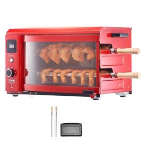 VEVOR Shawarma Grill Machine - 2 String Barbecue Capacity Chicken Shawarma Cooker Electric Broiler Gyro Rotisserie Oven Doner Kebab Grill for Home, Restaurant, Kitchen Parties