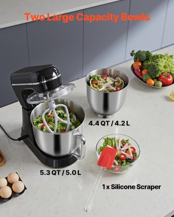 VEVOR Stand Mixer Review High Performance Kitchen Mixer with Two Stainless Steel Bowls